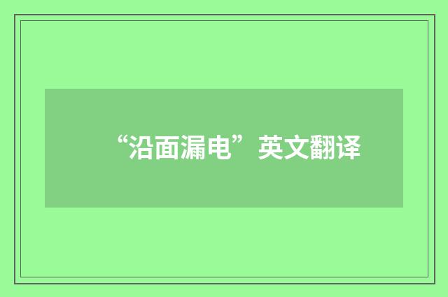 “沿面漏电”英文翻译