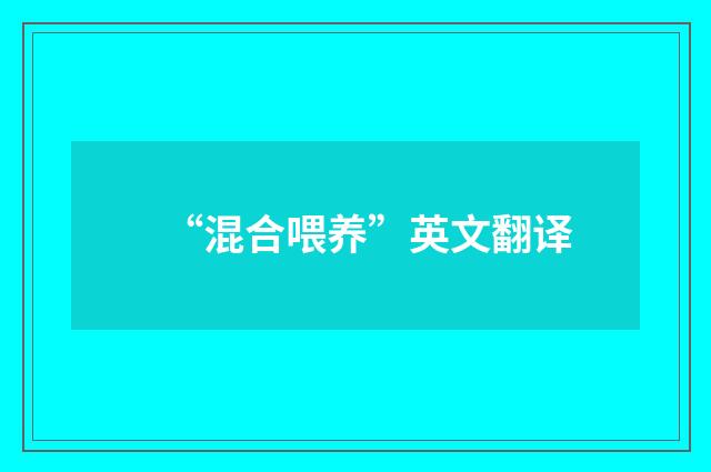 “混合喂养”英文翻译