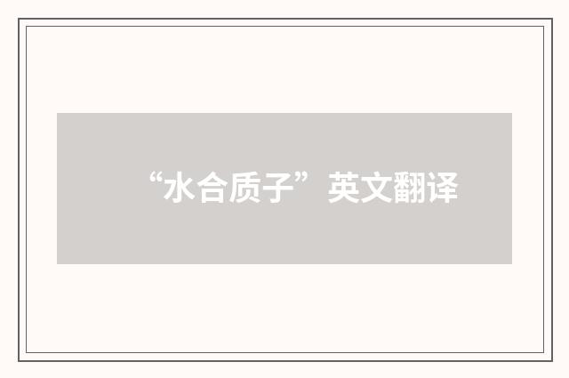 “水合质子”英文翻译