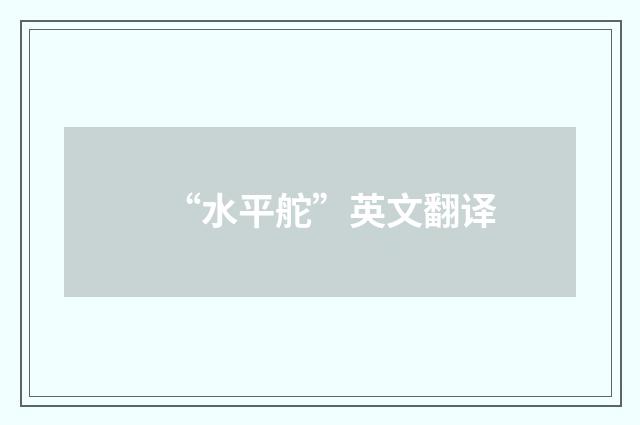 “水平舵”英文翻译