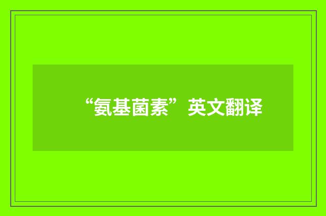 “氨基菌素”英文翻译