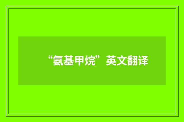“氨基甲烷”英文翻译