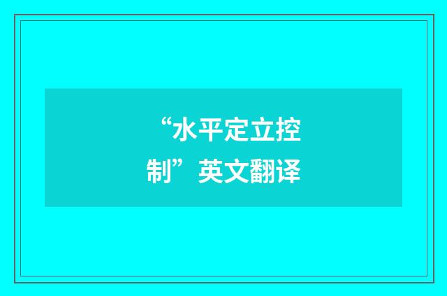“水平定立控制”英文翻译