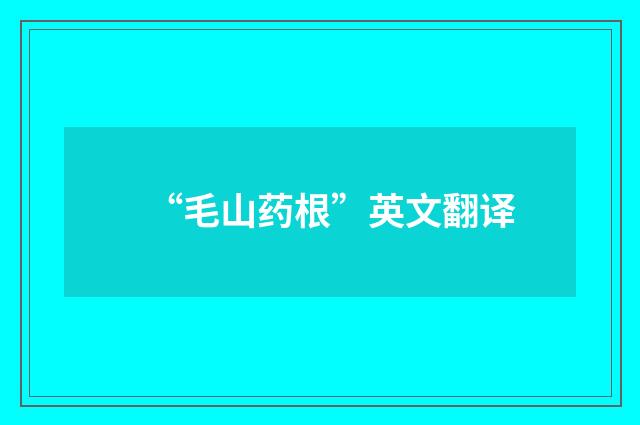 “毛山药根”英文翻译
