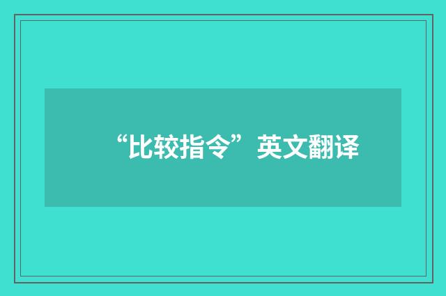 “比较指令”英文翻译