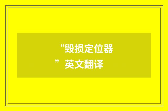“毁损定位器”英文翻译