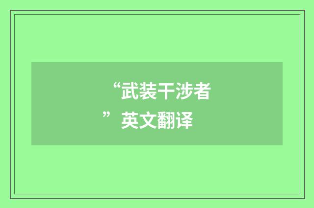“武装干涉者”英文翻译