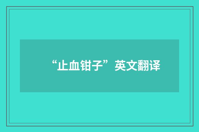 “止血钳子”英文翻译