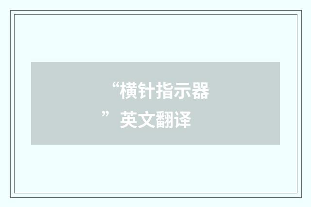 “横针指示器”英文翻译