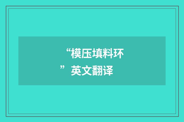 “模压填料环”英文翻译
