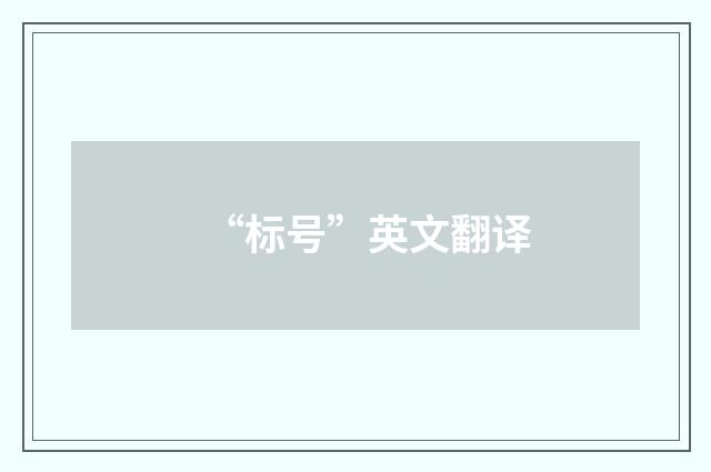 “标号”英文翻译