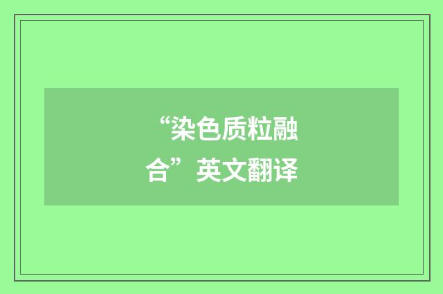 “染色质粒融合”英文翻译