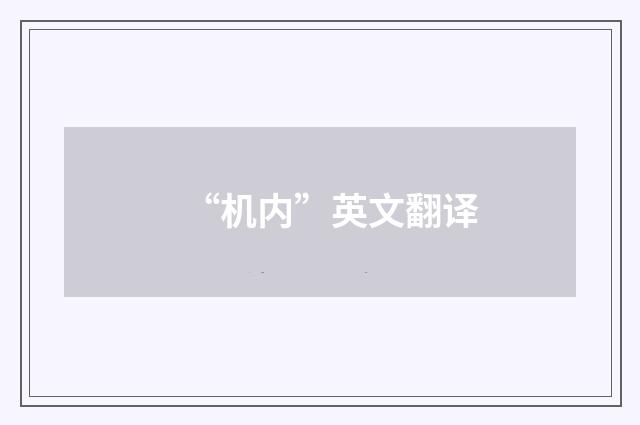 “机内”英文翻译