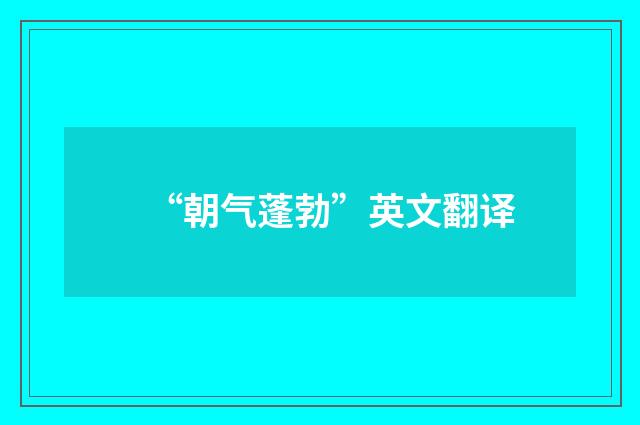 “朝气蓬勃”英文翻译