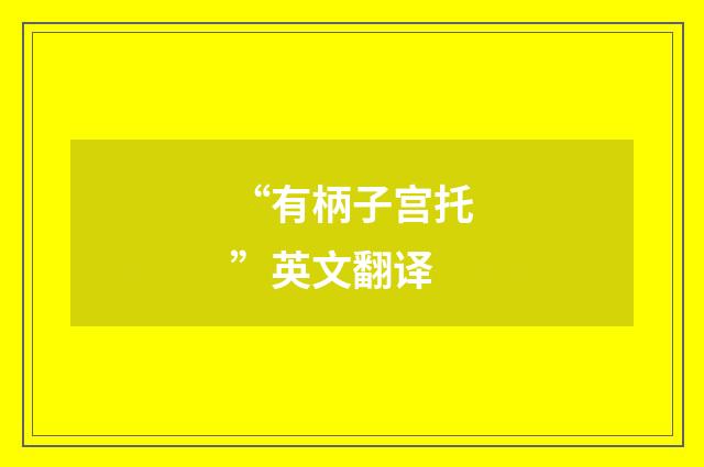 “有柄子宫托”英文翻译