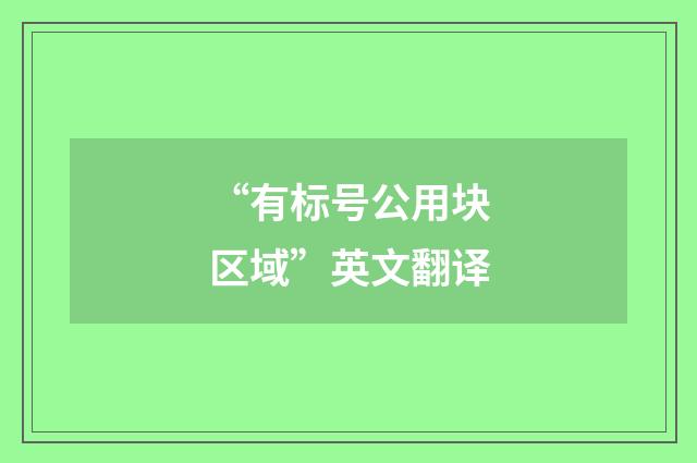 “有标号公用块区域”英文翻译