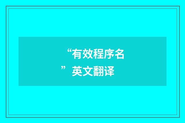 “有效程序名”英文翻译