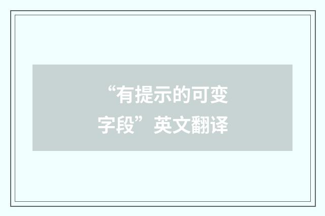 “有提示的可变字段”英文翻译