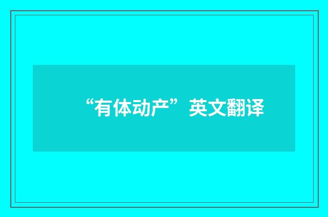 “有体动产”英文翻译