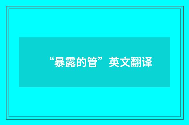 “暴露的管”英文翻译