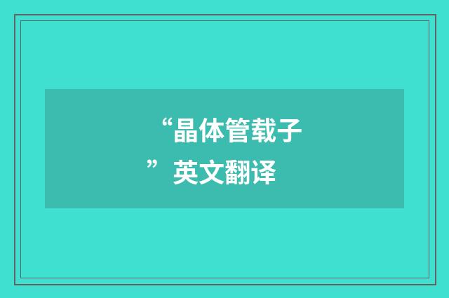 “晶体管载子”英文翻译