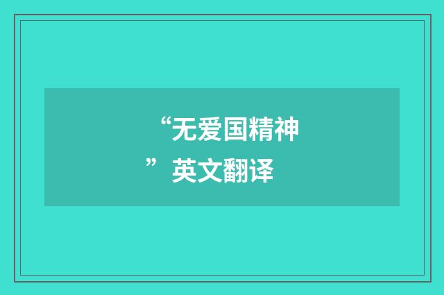 “无爱国精神”英文翻译