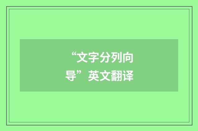 “文字分列向导”英文翻译