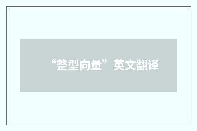 “整型向量”英文翻译