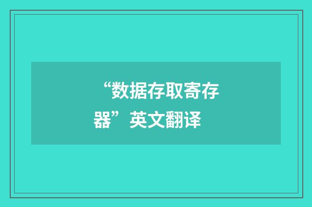“数据存取寄存器”英文翻译