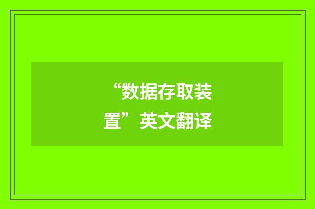 “数据存取装置”英文翻译