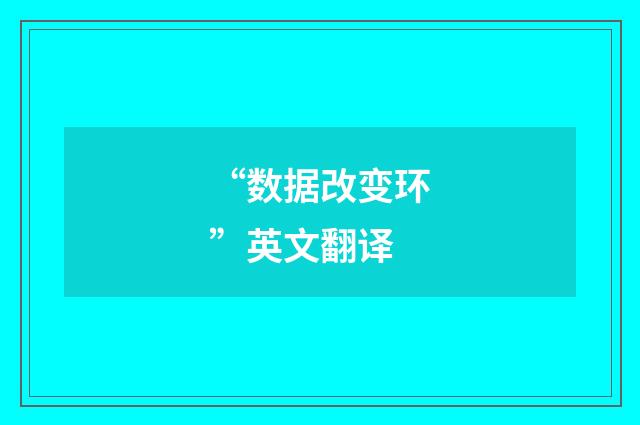 “数据改变环”英文翻译