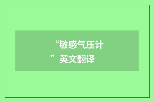 “敏感气压计”英文翻译