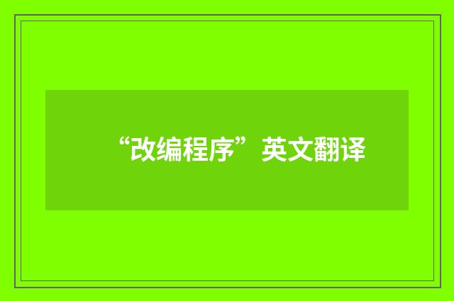 “改编程序”英文翻译
