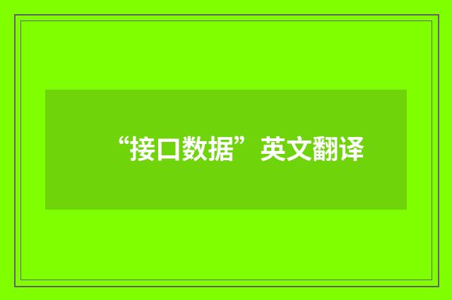 “接口数据”英文翻译
