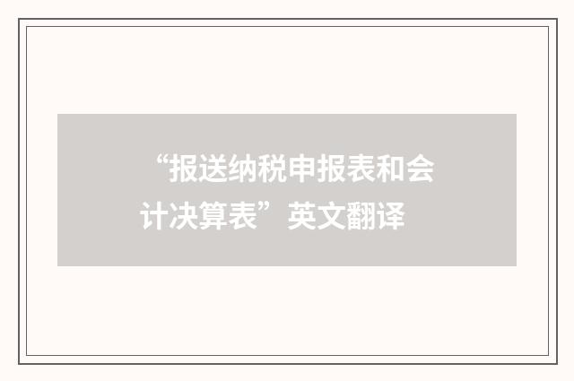 “报送纳税申报表和会计决算表”英文翻译