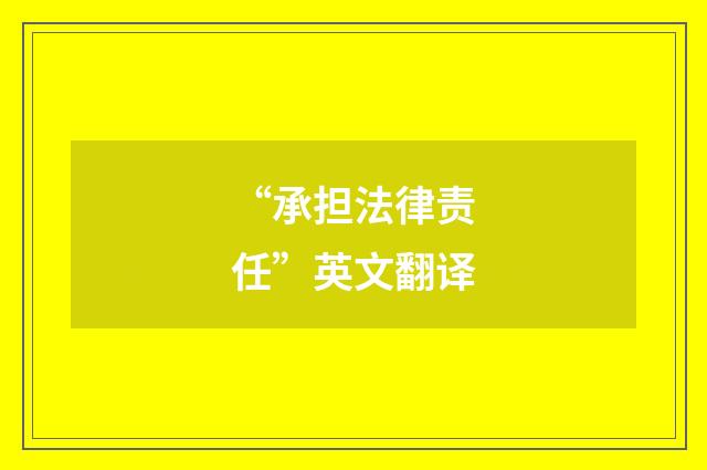 “承担法律责任”英文翻译
