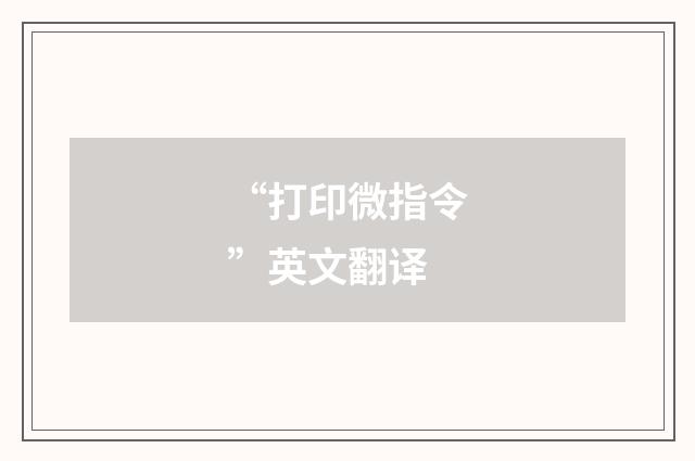 “打印微指令”英文翻译