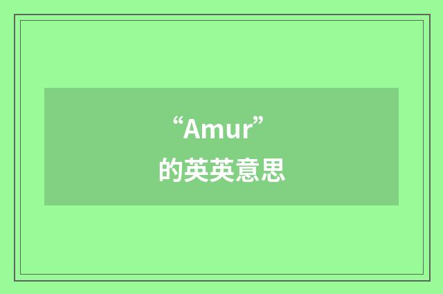 “Amur”的英英意思