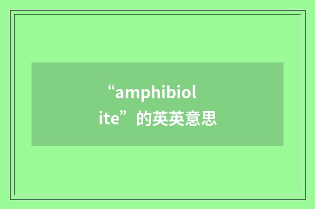 “amphibiolite”的英英意思