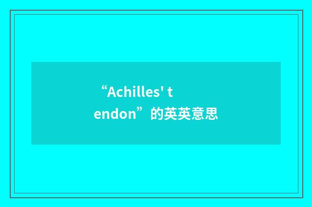 “Achilles' tendon”的英英意思