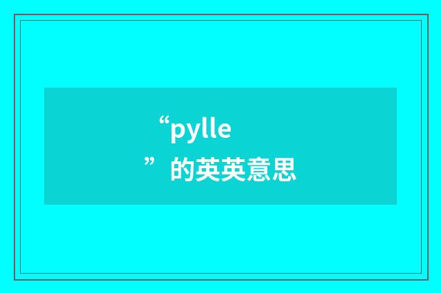 “pylle”的英英意思