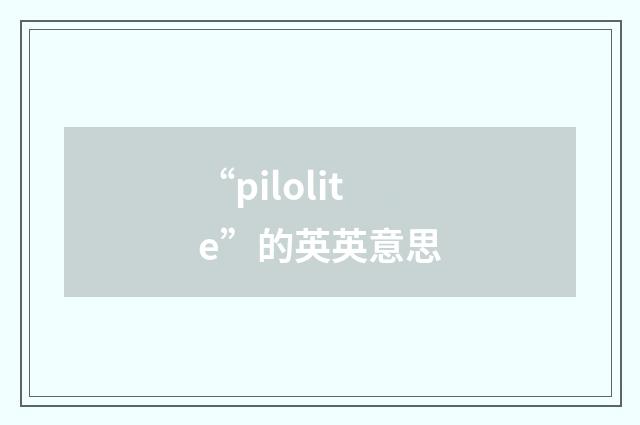 “pilolite”的英英意思