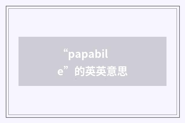 “papabile”的英英意思