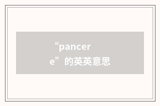 “pancere”的英英意思