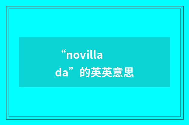 “novillada”的英英意思
