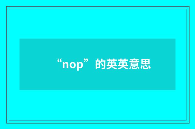 “nop”的英英意思