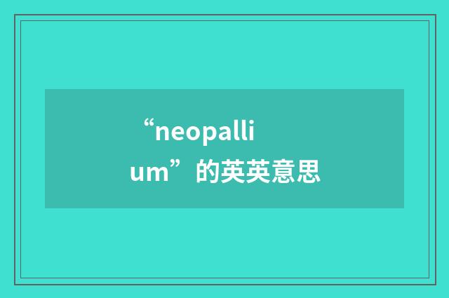 “neopallium”的英英意思