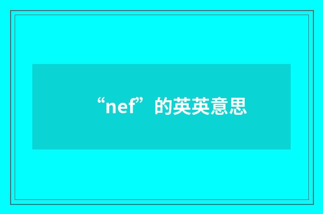 “nef”的英英意思
