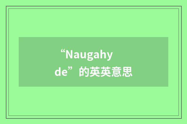 “Naugahyde”的英英意思