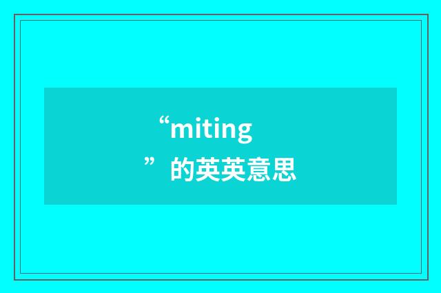 “miting”的英英意思